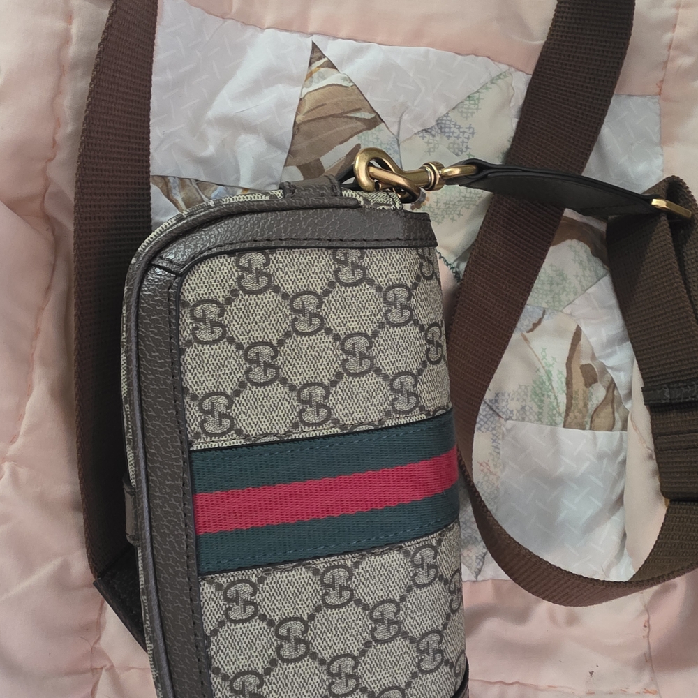 Brown Monogram Crossbody with Green and Red Web Stripe - Picture 3 of 3
